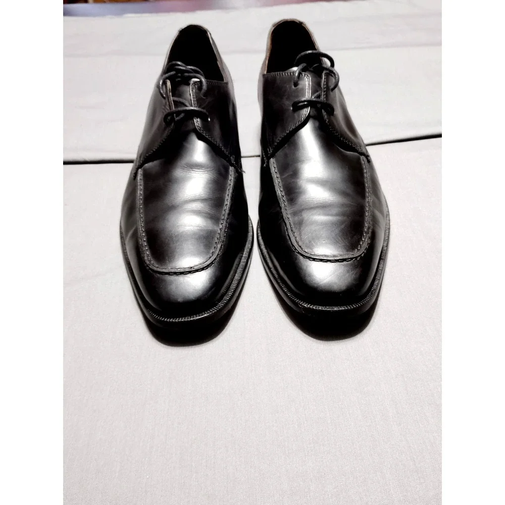 Allen Edmonds Burton Black Leather Apron Toe Derby Dress Shoe Men 11.5 Old Money